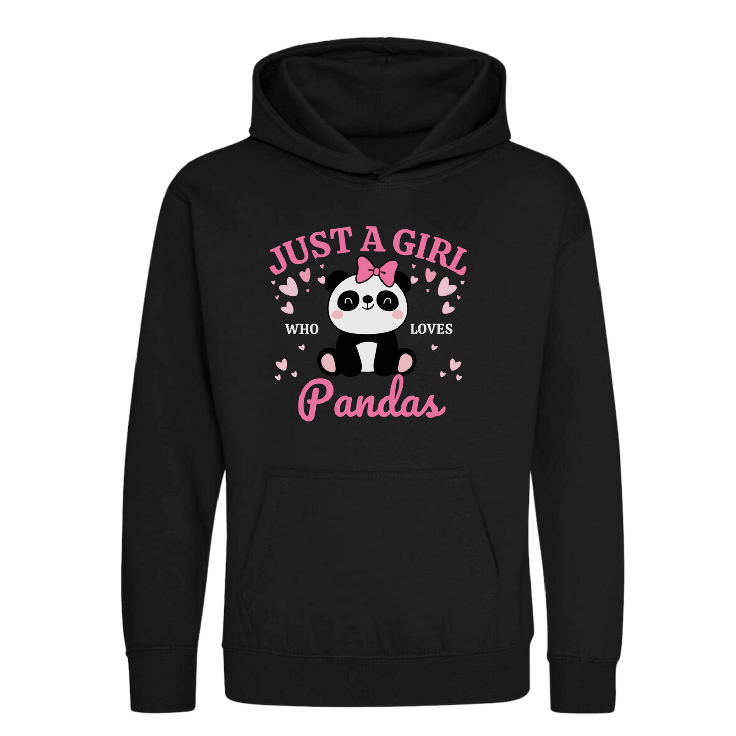 "Just a Girl Who Loves Pandas " Girls Pullover Hoodie