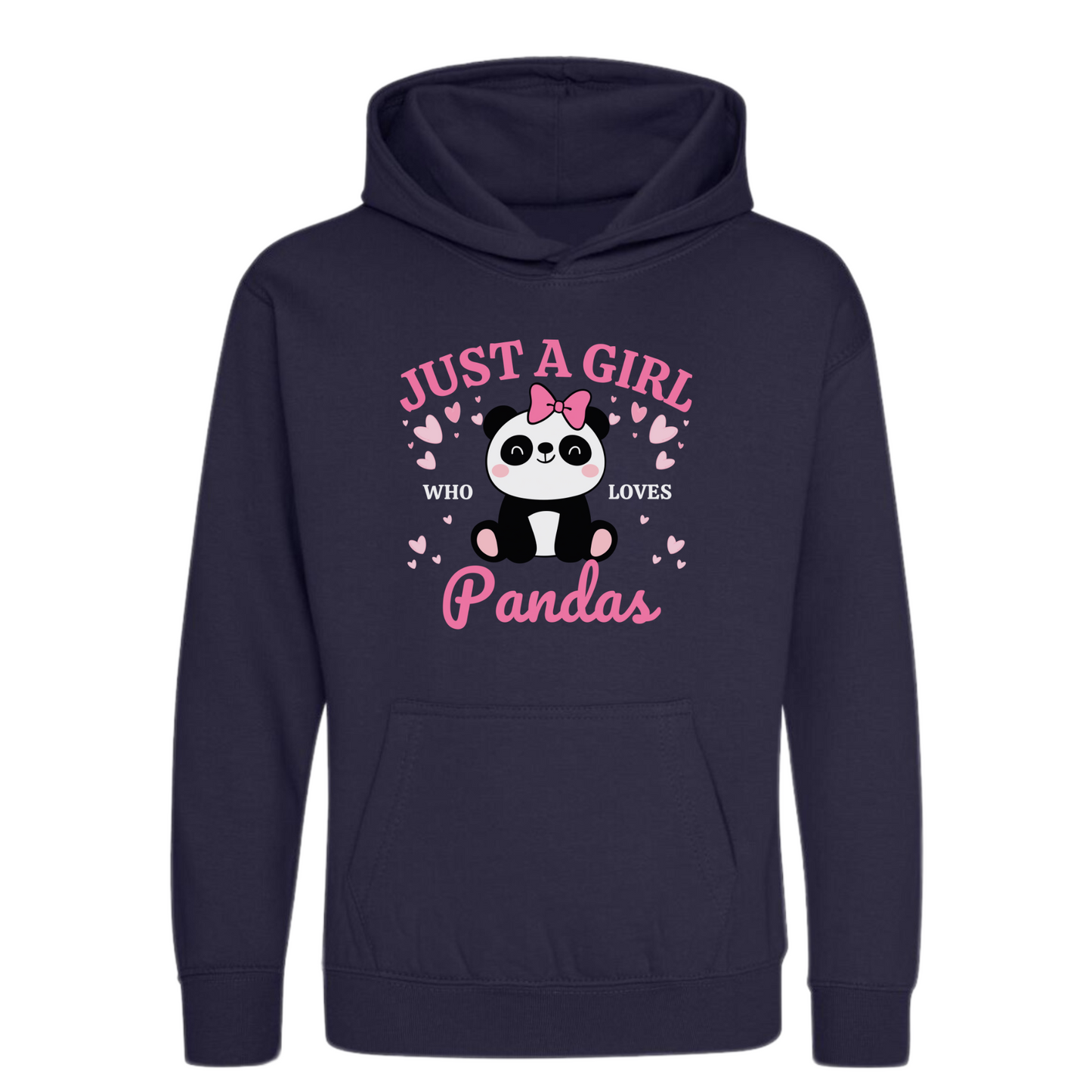 "Just a Girl Who Loves Pandas " Girls Pullover Hoodie