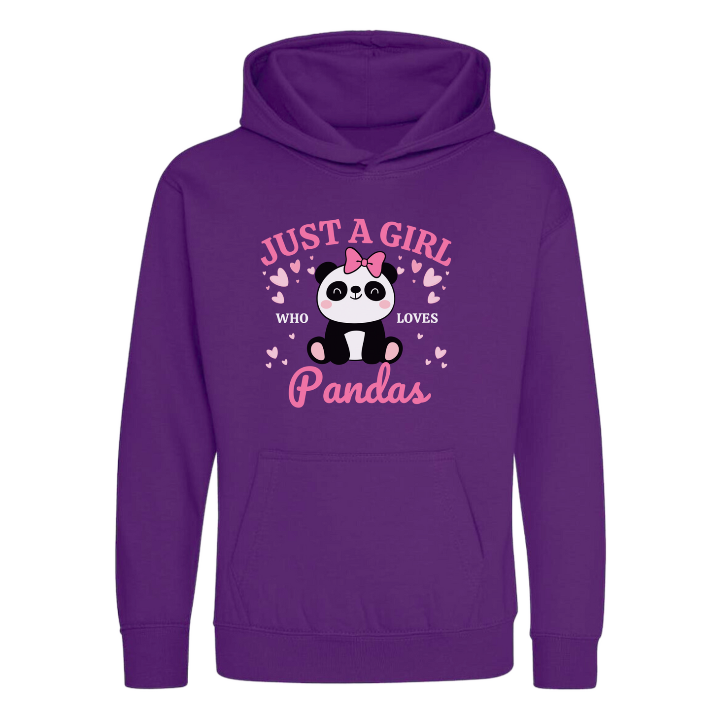 "Just a Girl Who Loves Pandas " Girls Pullover Hoodie