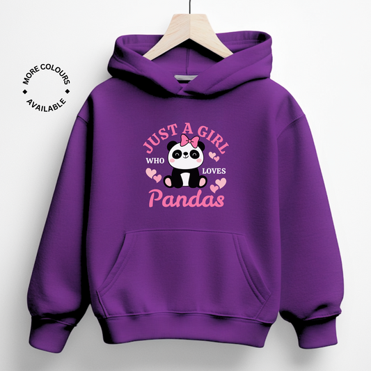 "Just a Girl Who Loves Pandas " Girls Pullover Hoodie