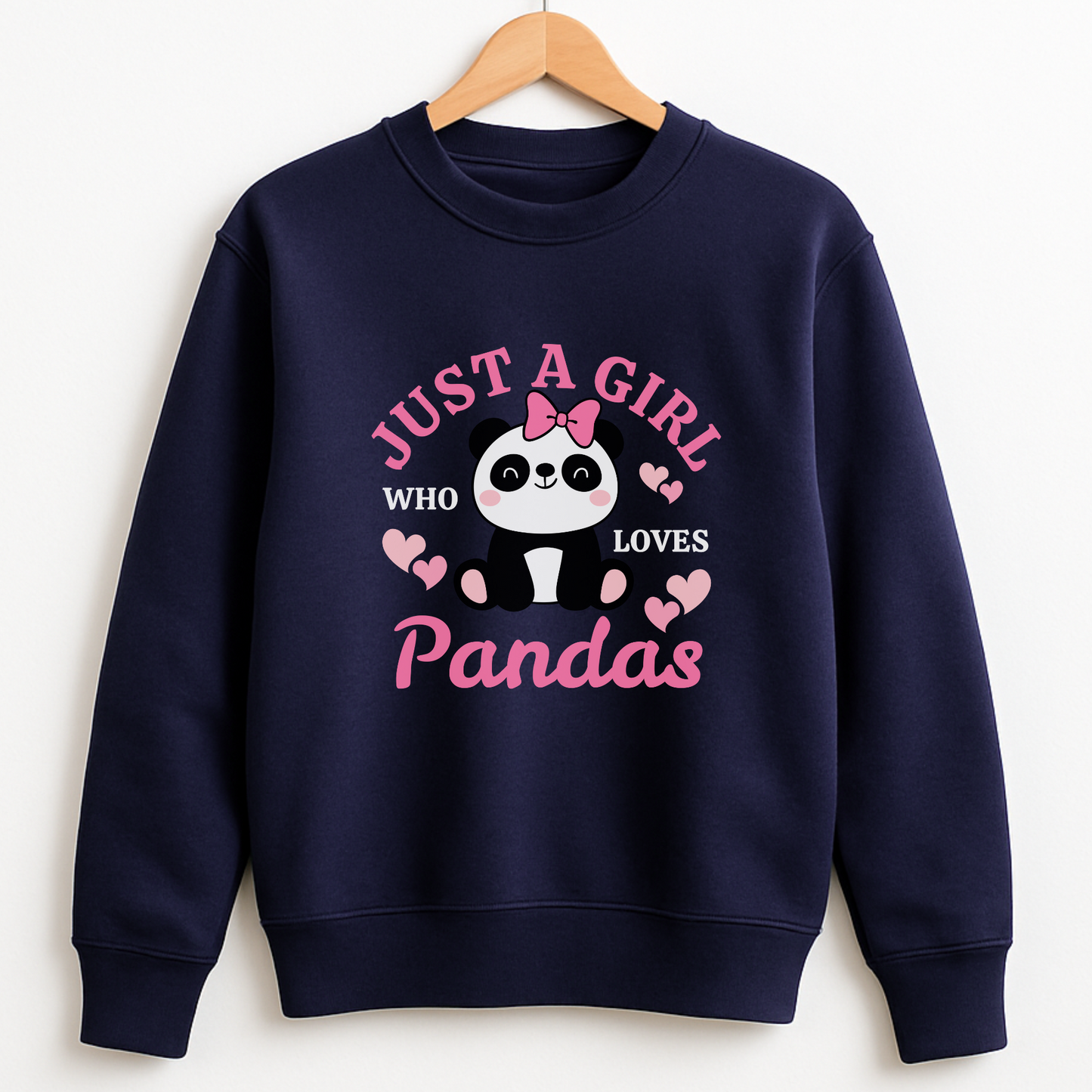 "Just a Girl Who Loves Pandas " Girls Sweatshirt | 3-13 yrs