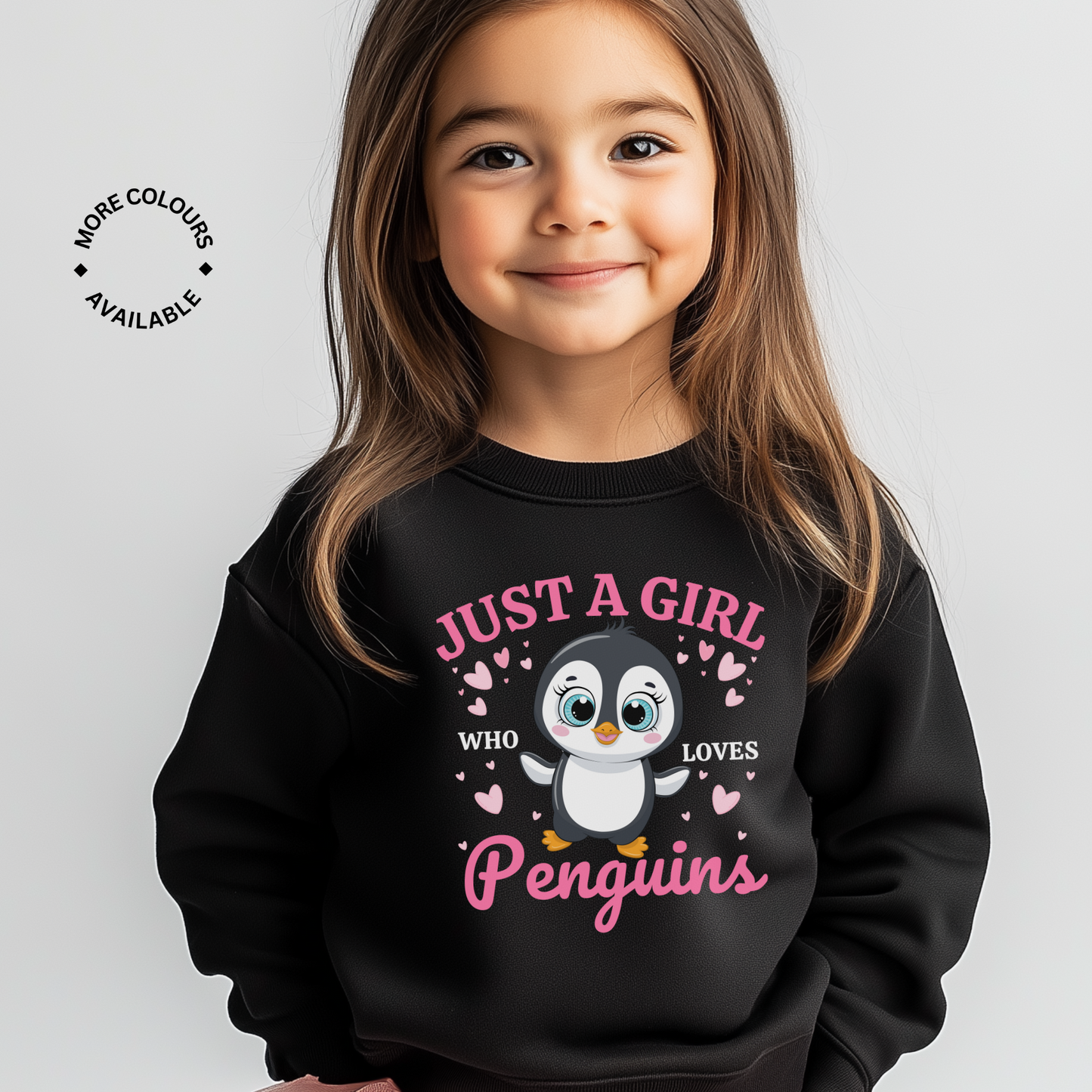 "Just a Girl Who Loves Penguins " Girls Sweatshirt