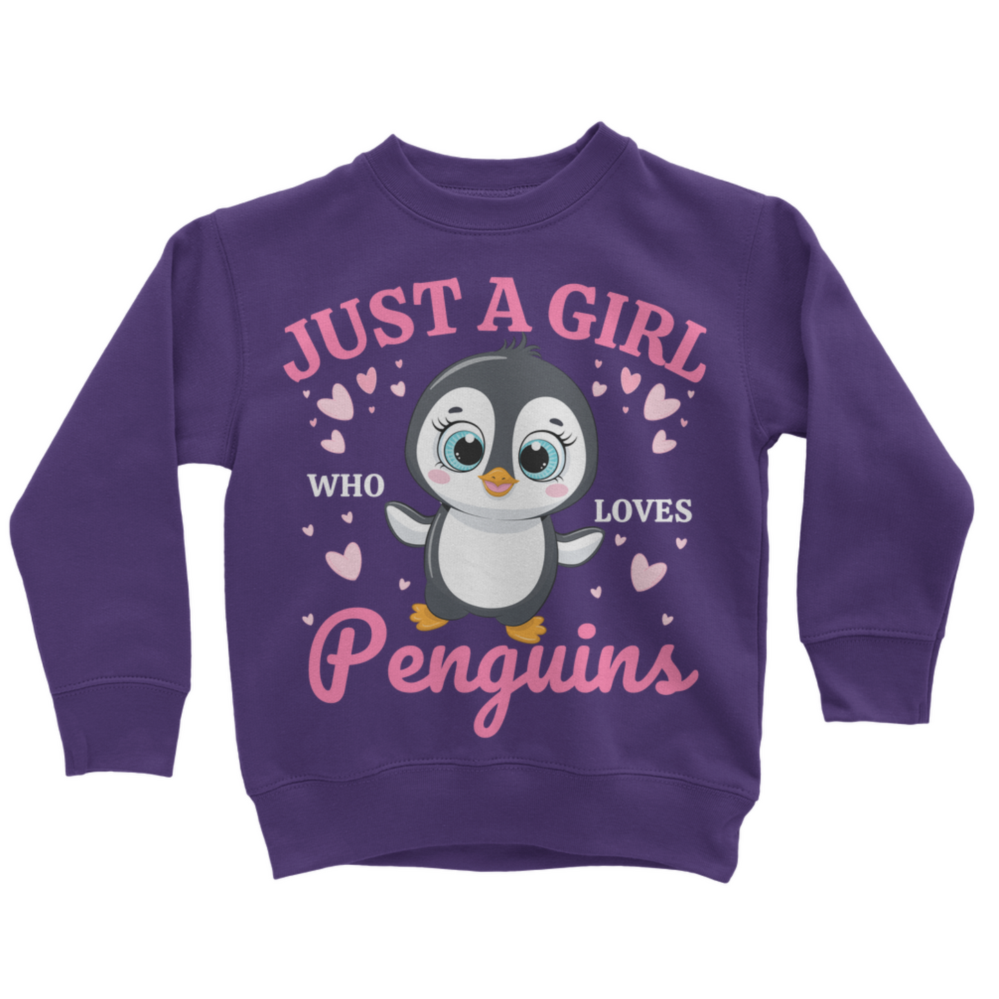 "Just a Girl Who Loves Penguins " Girls Sweatshirt