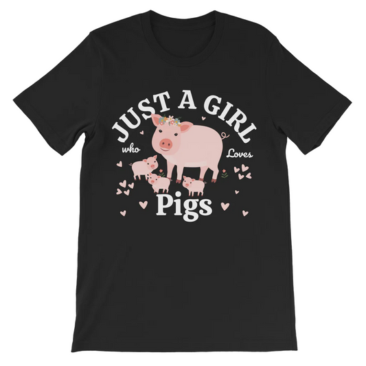 Just a Girl Who Love Pigs - Girls Pig T-shirt | 3 - 13 years