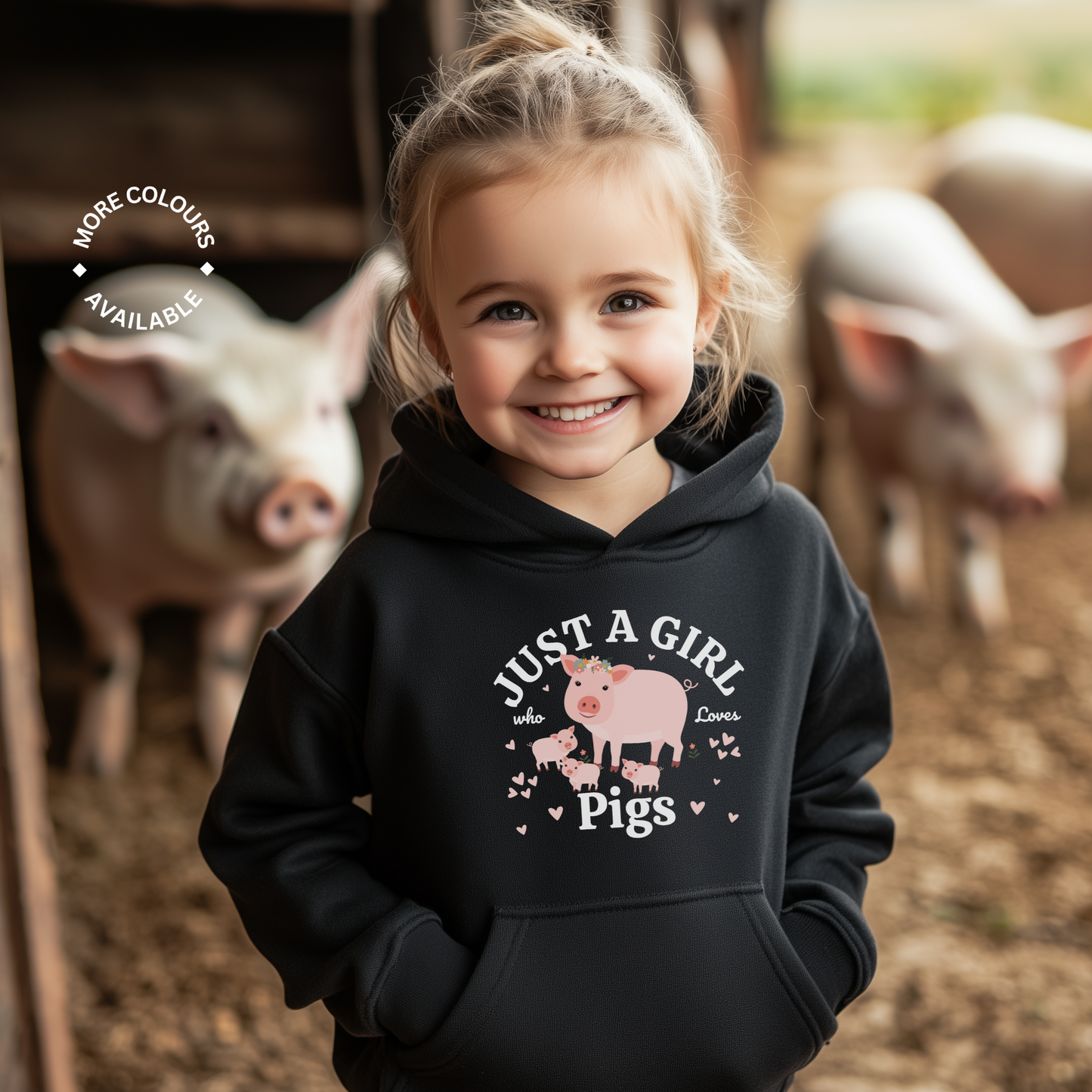 Just a Girl Who Loves Pigs - Girls Pig Hoodie | 3 - 13 years