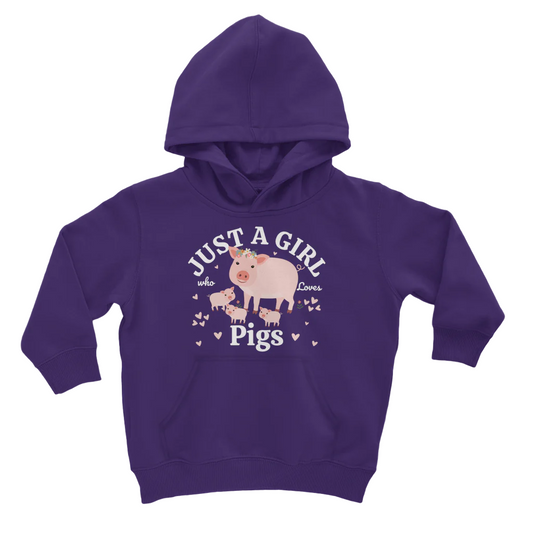 Just a Girl Who Loves Pigs - Girls Pig Hoodie | 3 - 13 years