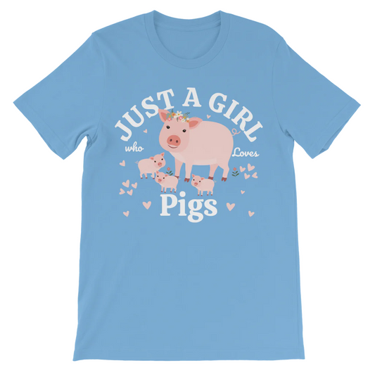 Just a Girl Who Love Pigs - Girls Pig T-shirt | 3 - 13 years