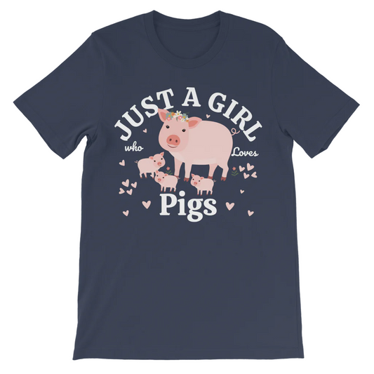 Just a Girl Who Love Pigs - Girls Pig T-shirt | 3 - 13 years