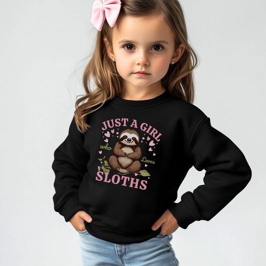 "Just a Girl who Loves Sloths" - Girls Sweatshirt