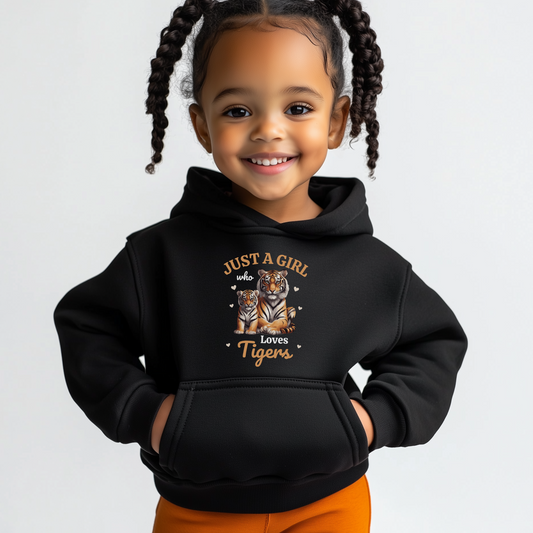 Just a Girl who loves Tigers - Girls Tiger Hoodie | 3 - 13 years