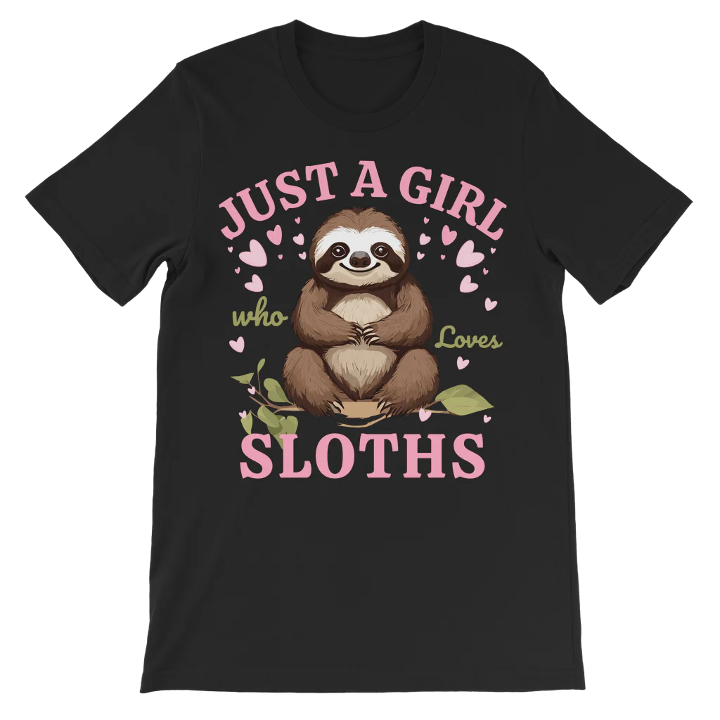 Just a Girl who loves Sloths - Kids Cotton T-shirt | 3 - 13 years