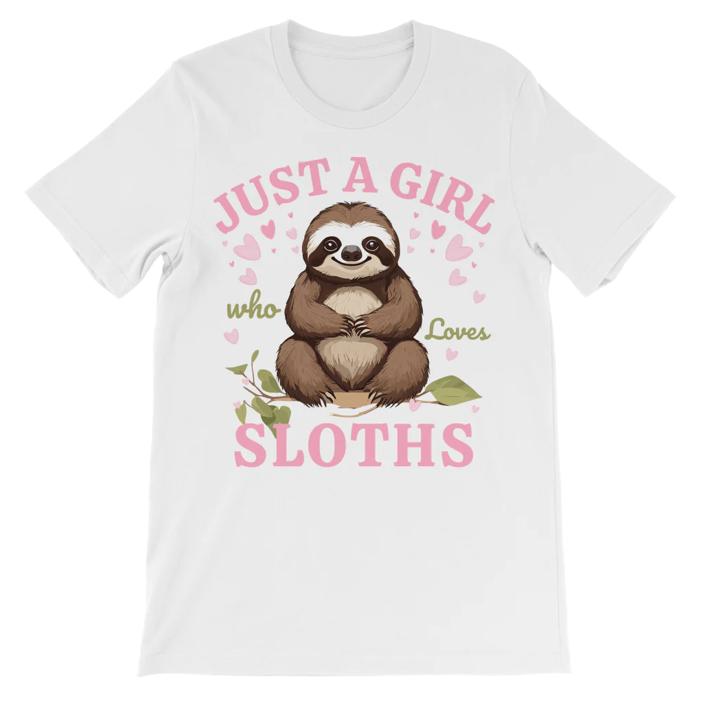 Just a Girl who loves Sloths - Kids Cotton T-shirt | 3 - 13 years