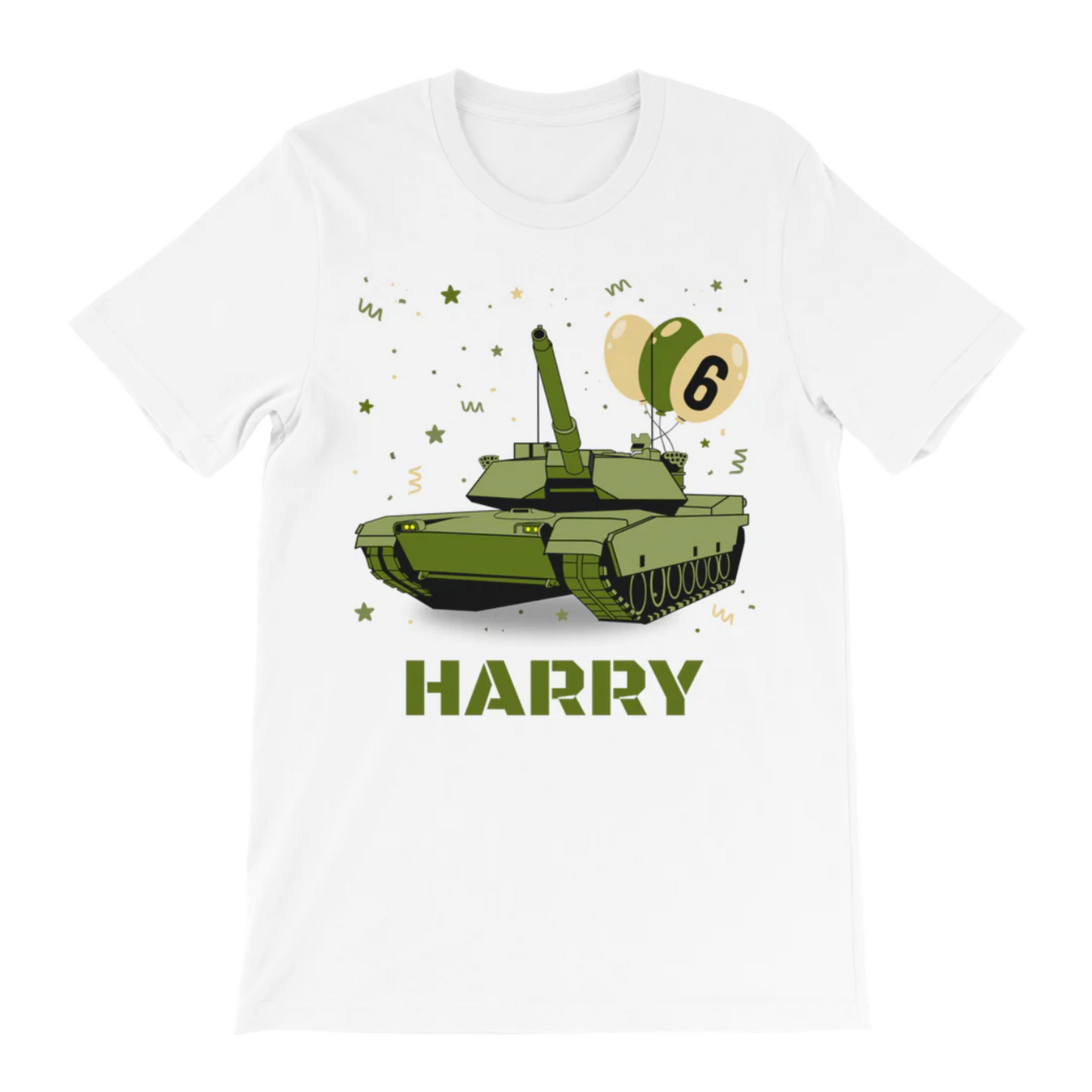 Kids Army Tank Birthday T-shirt | 3 - 11 years