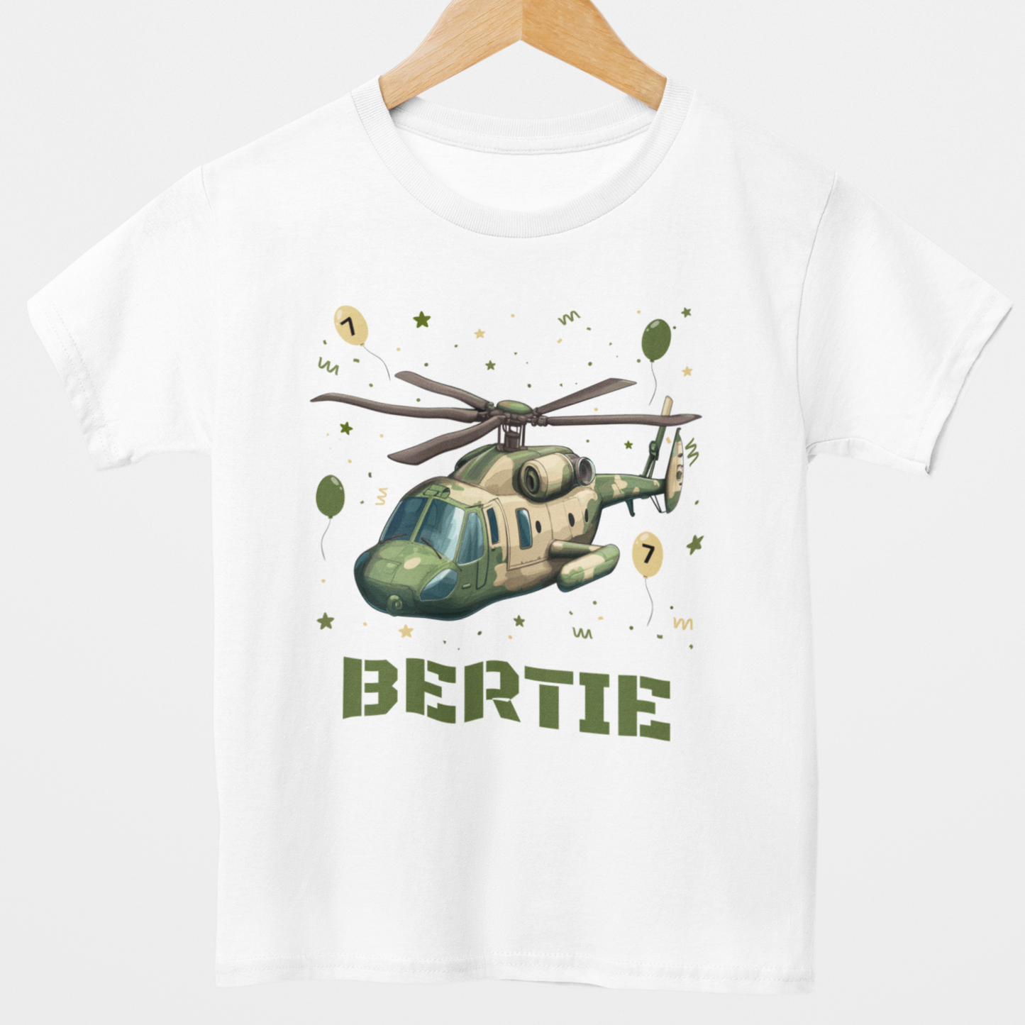 Kids Army Helicopter Birthday T-shirt | 3 - 11 years