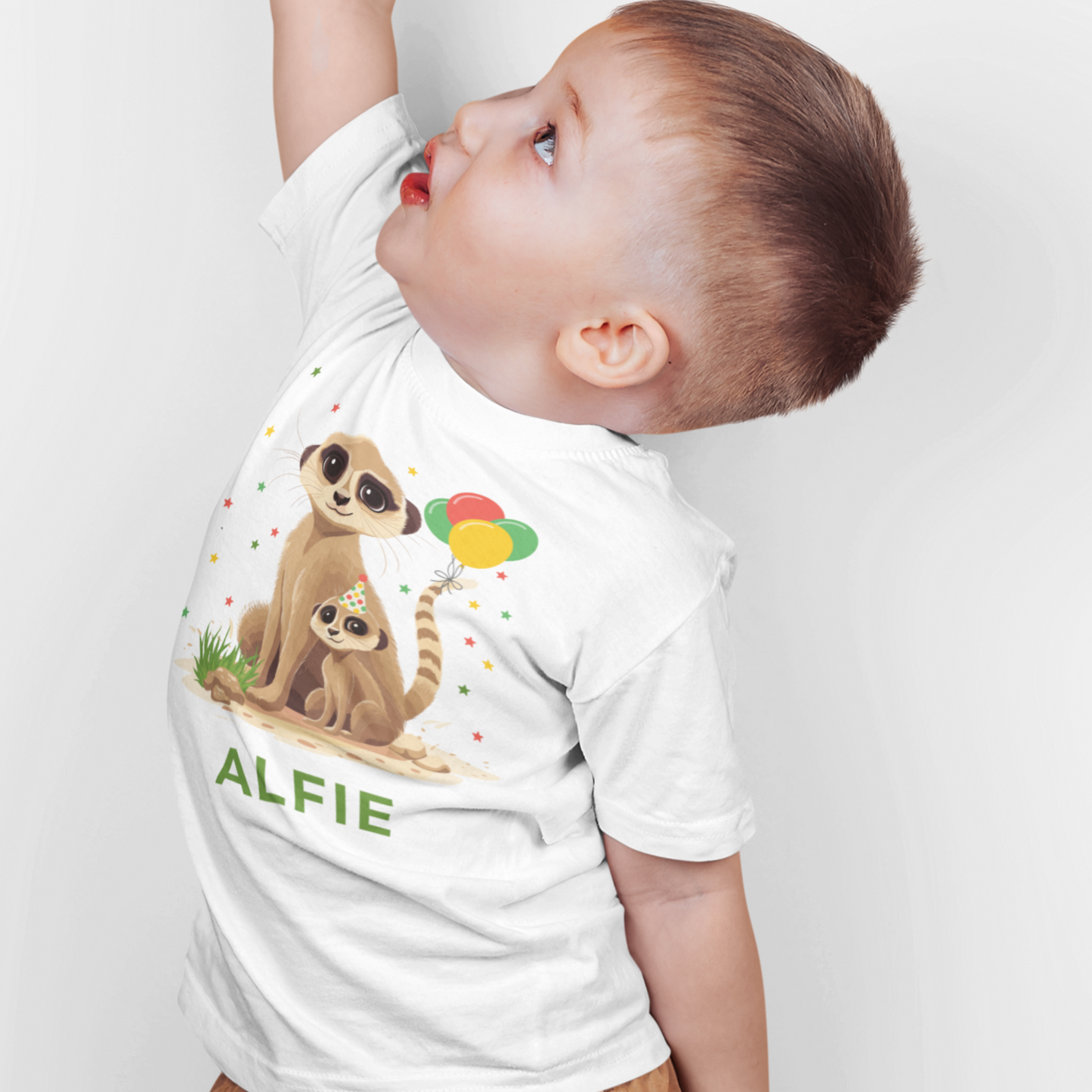 Kids Personalised Birthday Meerkat T-shirt | 3 - 13 years