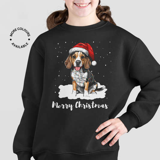 Unisex Kids Festive Beagle Christmas Sweatshirt