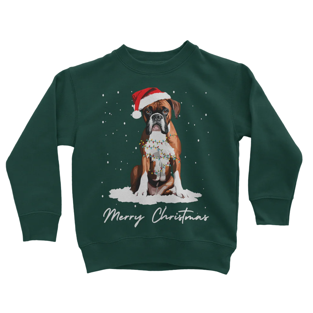 Kids Boxer Dog Christmas Jumper | 3 - 13 years