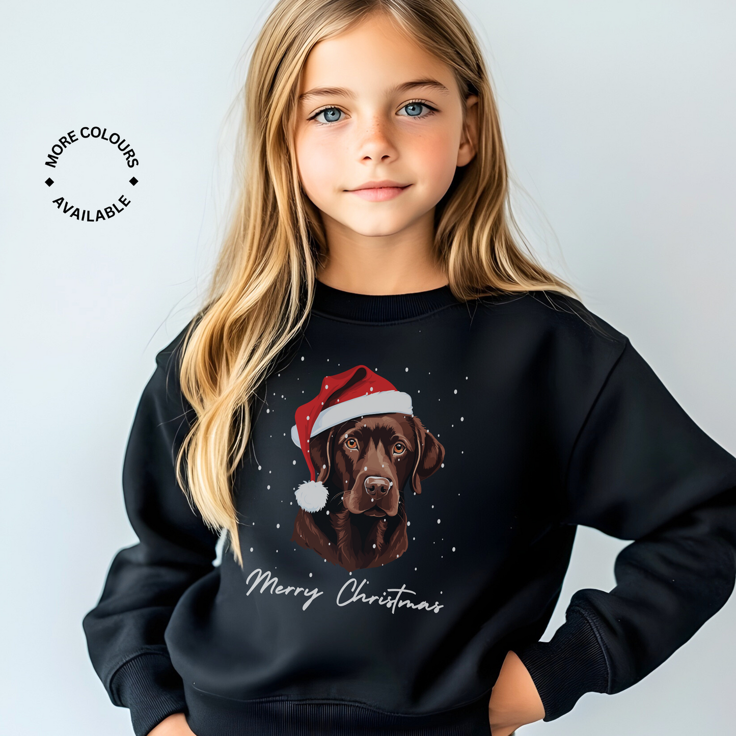 Kids Christmas Chocolate Labrador Sweatshirt | 3 - 13 years