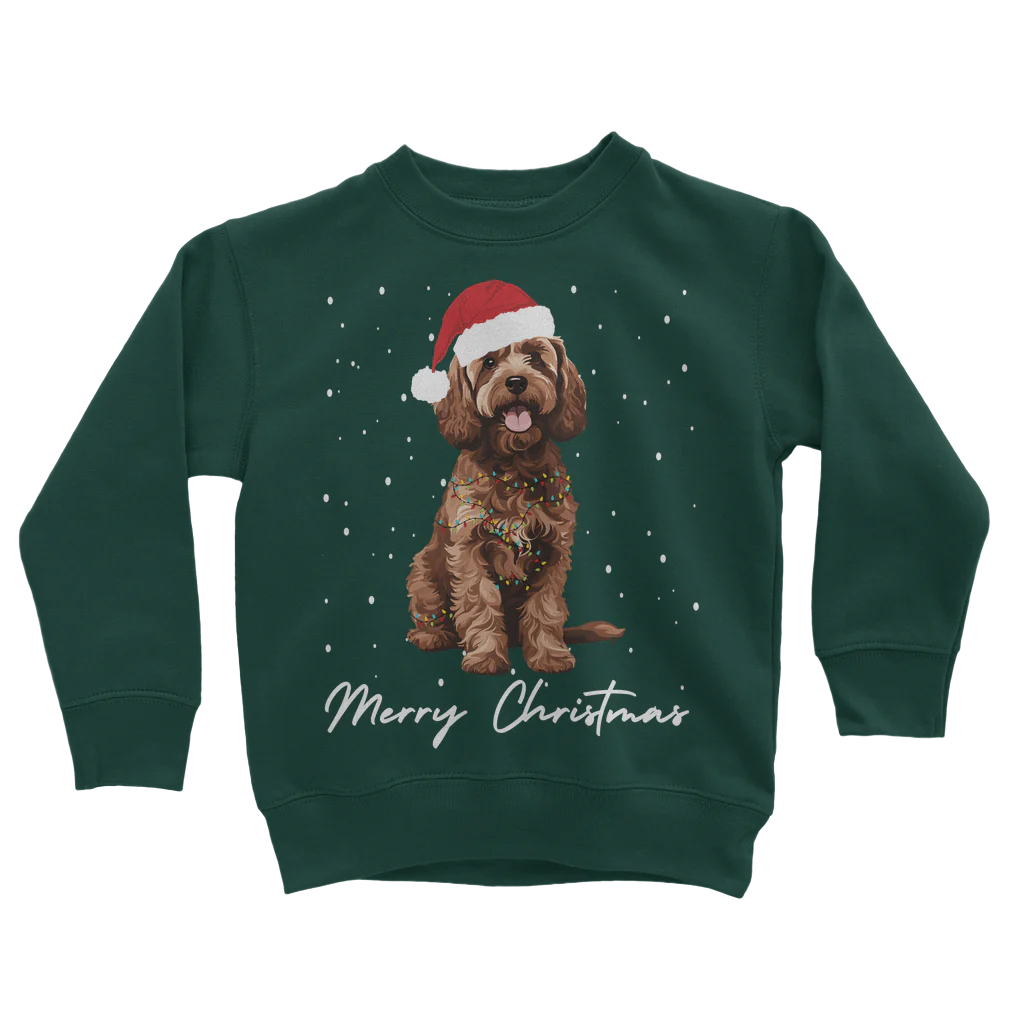 Christmas Brown Cockapoo Sweatshirt | Unisex Kids 3 - 13 years