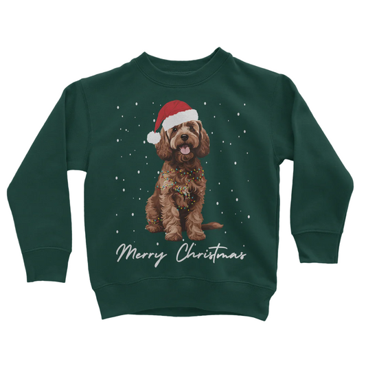 Christmas Brown Cockapoo Sweatshirt | Unisex Kids 3 - 13 years