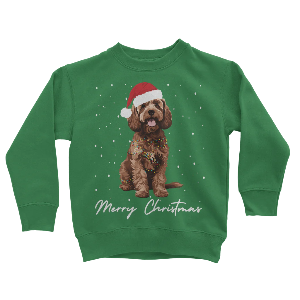 Christmas Brown Cockapoo Sweatshirt | Unisex Kids 3 - 13 years