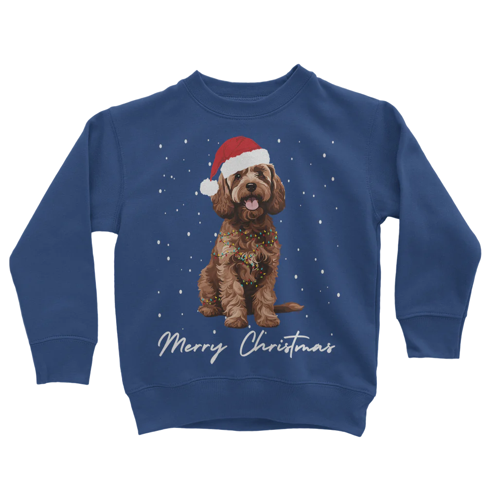 Christmas Brown Cockapoo Sweatshirt | Unisex Kids 3 - 13 years