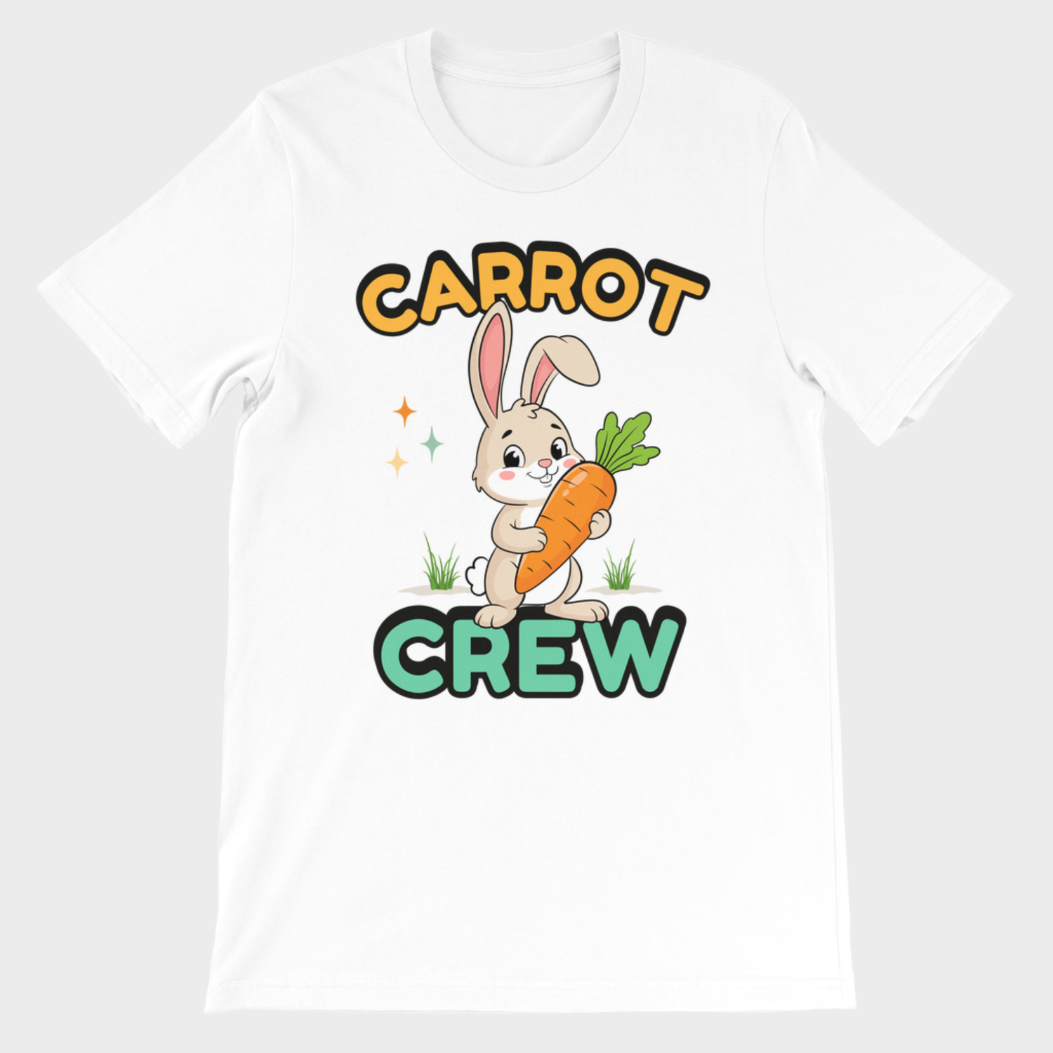Children's Carrot Crew Easter bunny graphic t-shirt with carrot and rabbit design