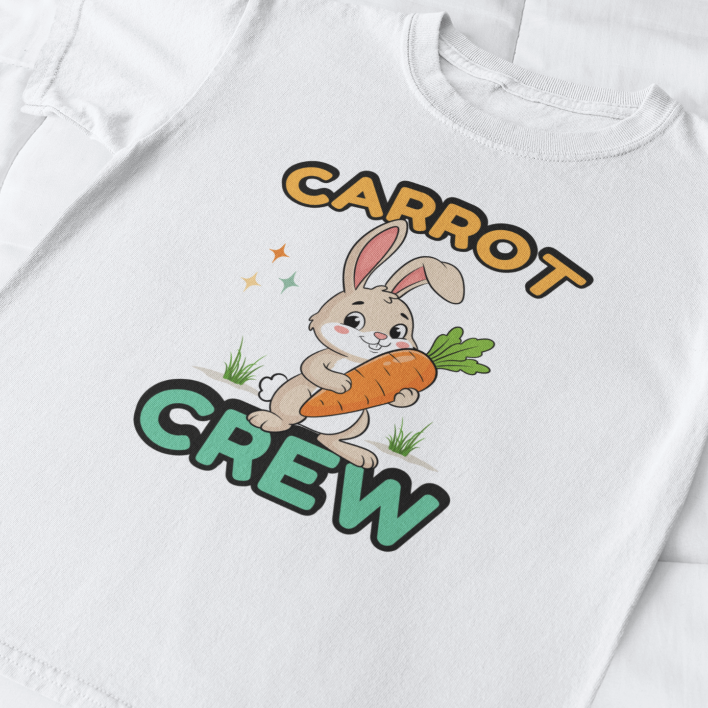 Kids Carrot Crew Easter bunny t-shirt with cute rabbit holding carrot graphic