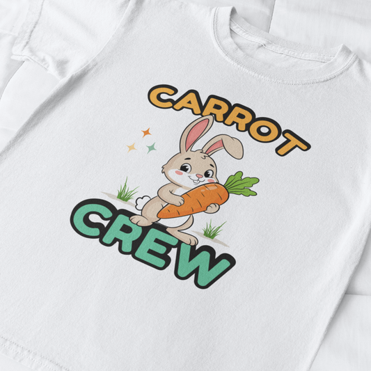 Kids Carrot Crew Easter bunny t-shirt with cute rabbit holding carrot graphic