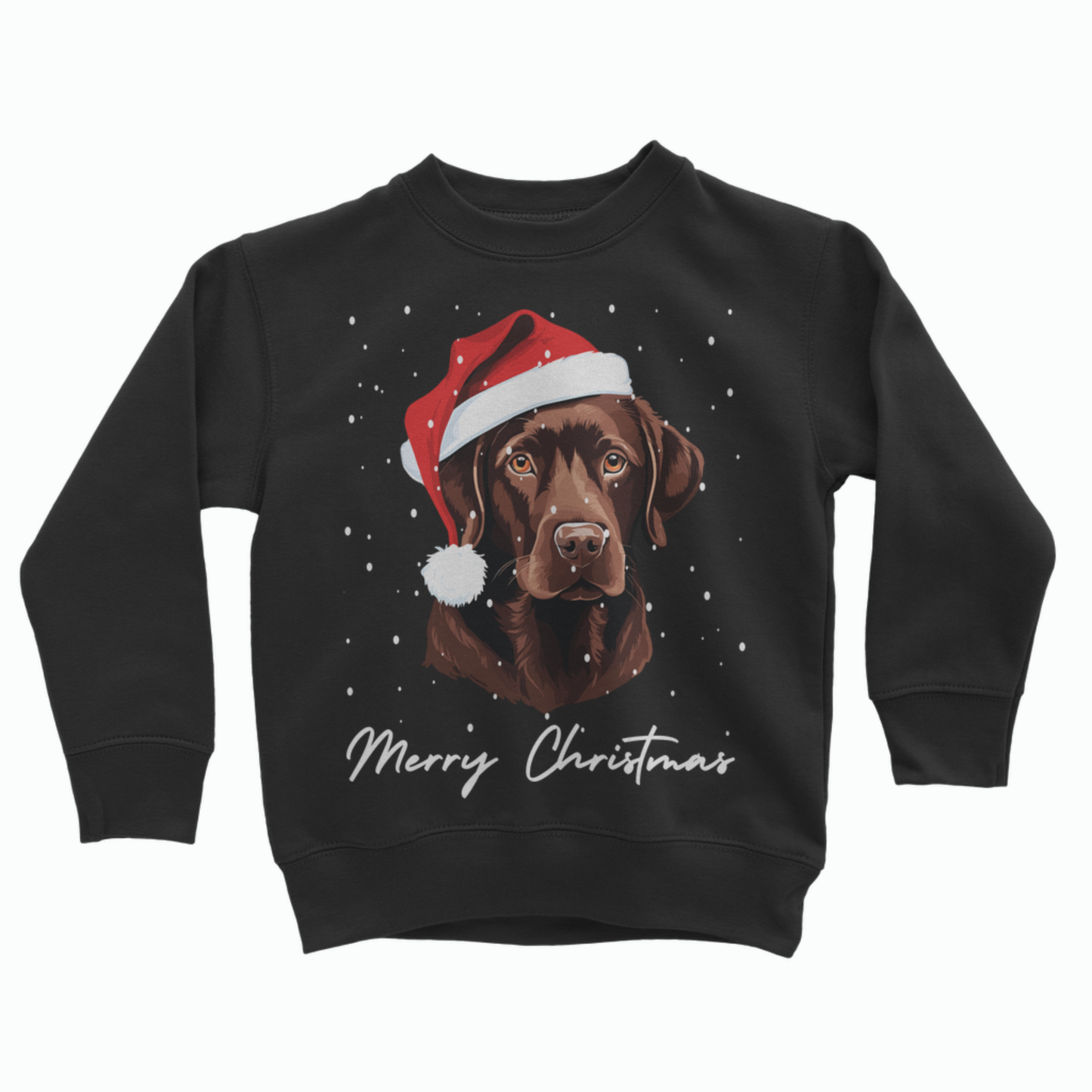 Kids Chocolate Labrador Christmas Sweatshirt (Ages 3-13)