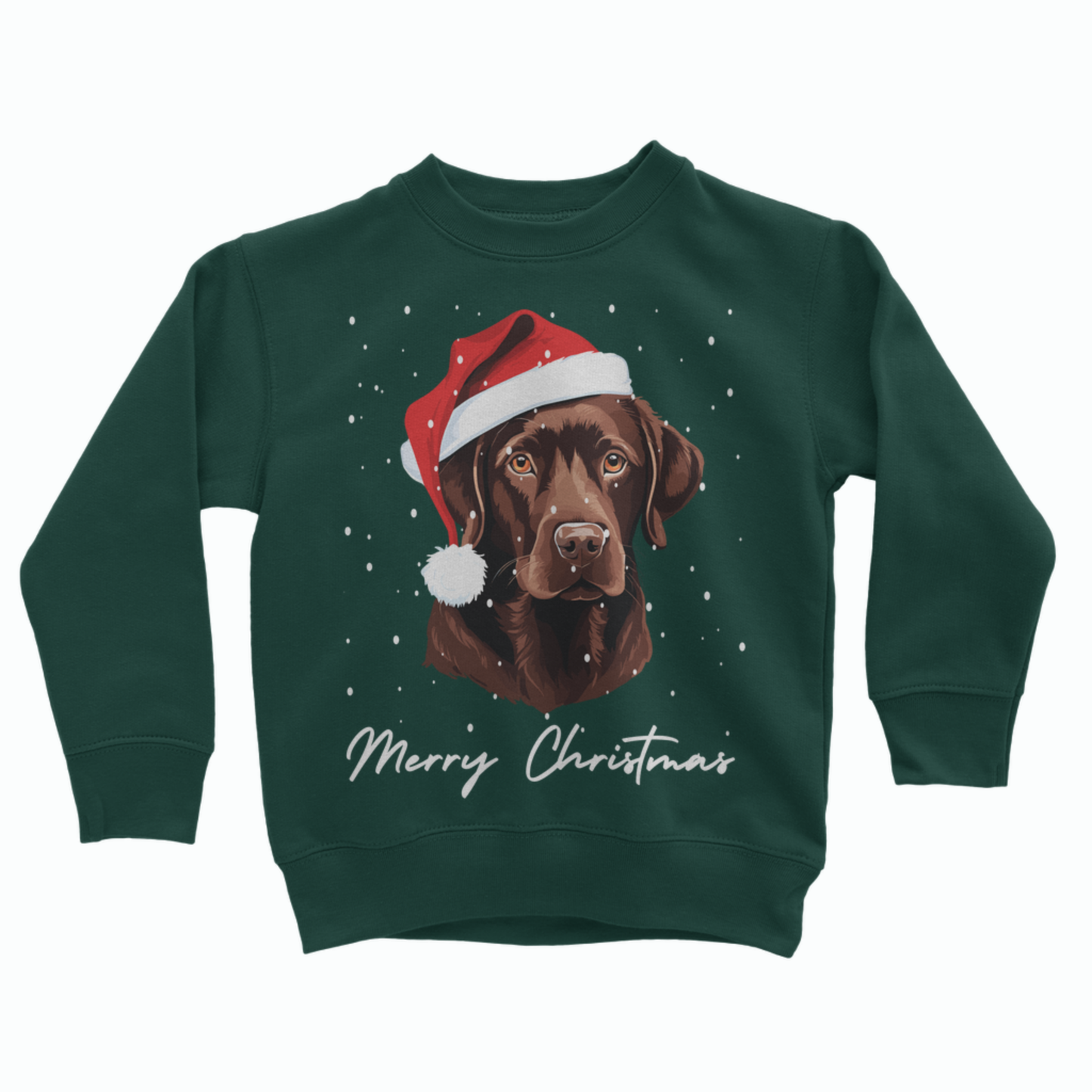 Kids Chocolate Labrador Christmas Sweatshirt (Ages 3-13)