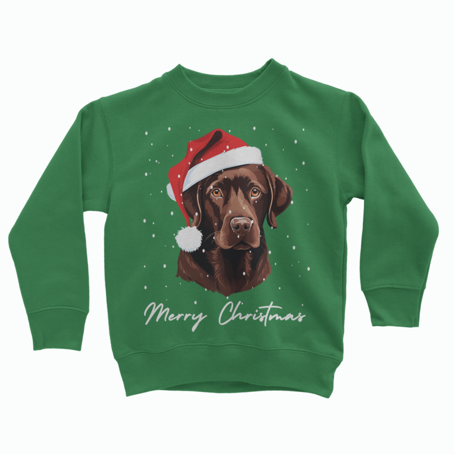 Kids Chocolate Labrador Christmas Sweatshirt (Ages 3-13)
