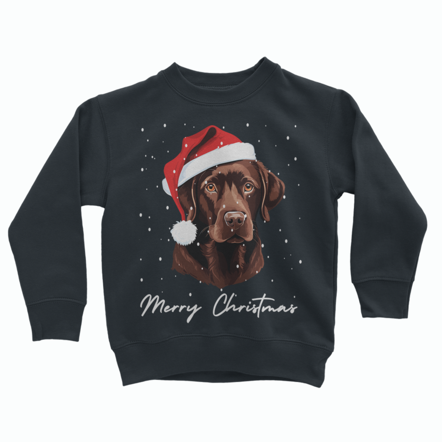 Kids Chocolate Labrador Christmas Sweatshirt (Ages 3-13)