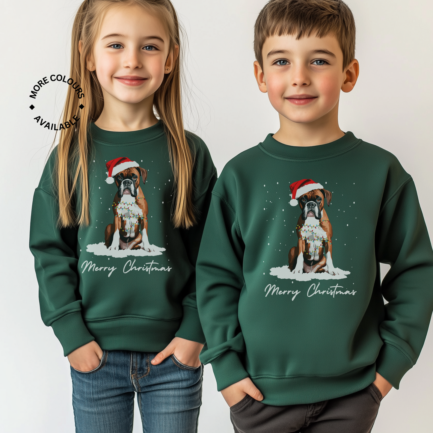 Kids Boxer Dog Christmas Jumper | 3 - 13 years