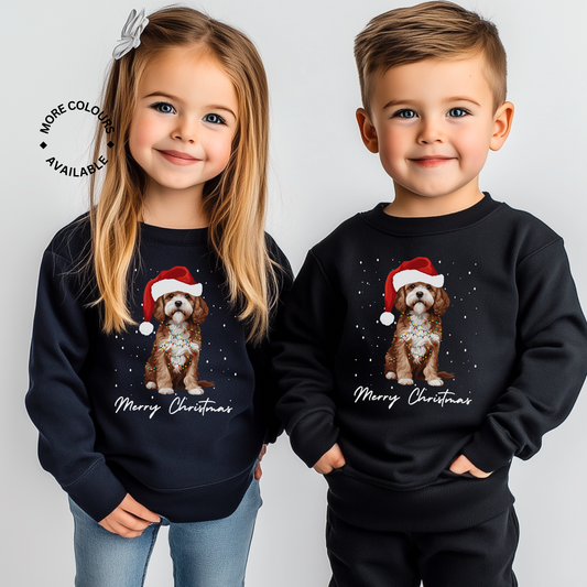 Kids Christmas Cavapoo Sweatshirt | 3 - 13 years