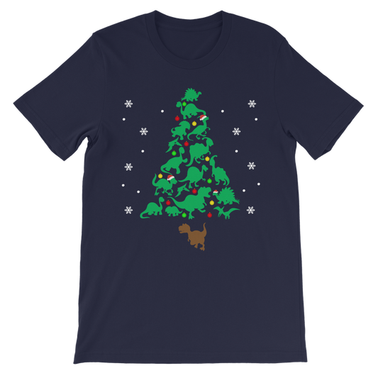 Kids Dinosaur Christmas Tree T-shirt