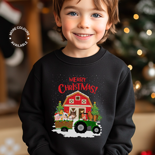 Kids Christmas Farm & Animal Sweatshirt | 3 - 8 years