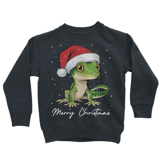 Kids Christmas Gecko Sweatshirt - Festive Reptile Jumper