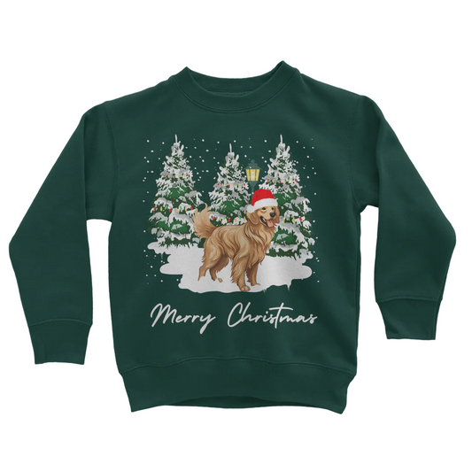 Kids Christmas Golden Retriever Sweatshirt