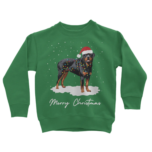 Festive Rottweiler - Unisex Kids Christmas Sweatshirt