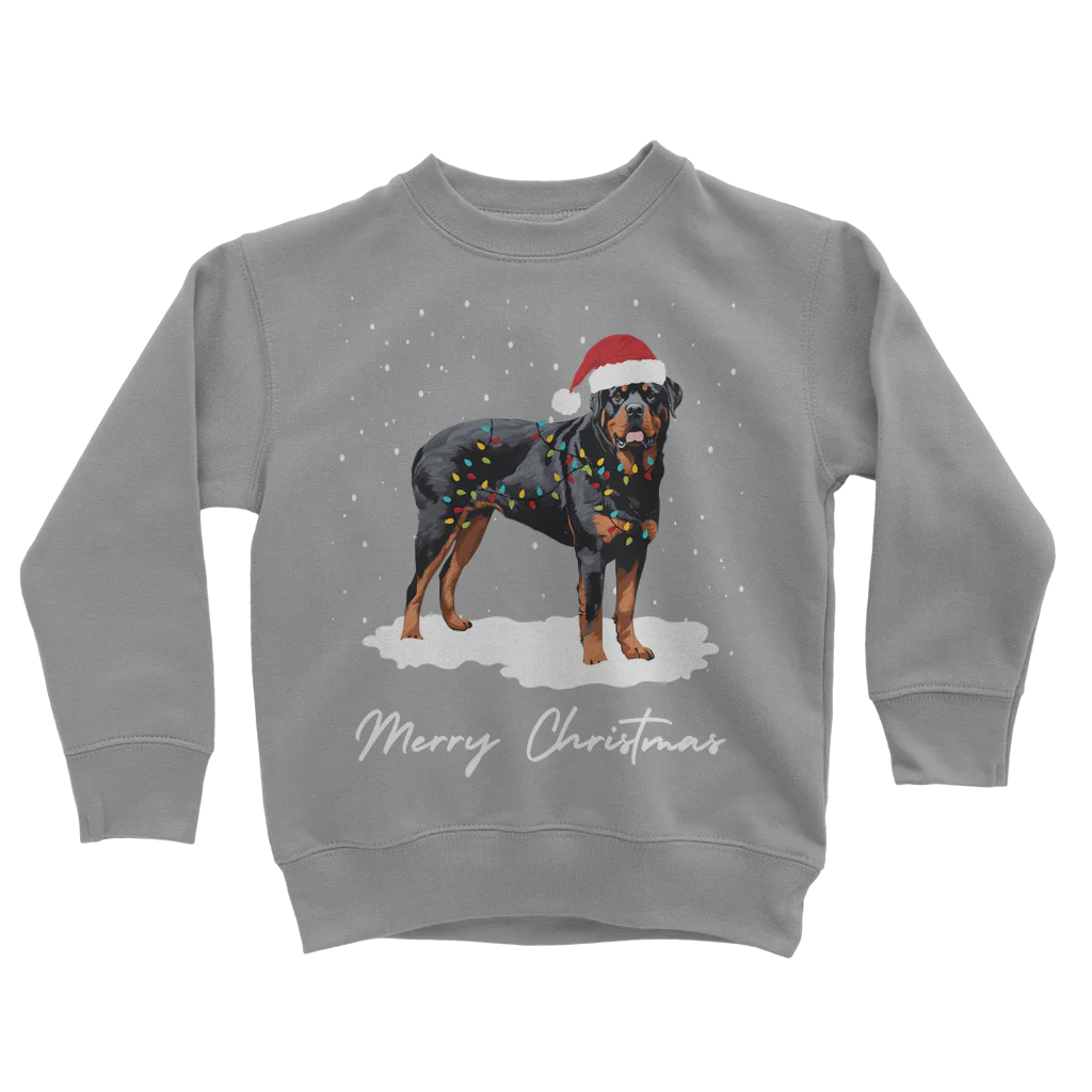 Festive Rottweiler - Unisex Kids Christmas Sweatshirt