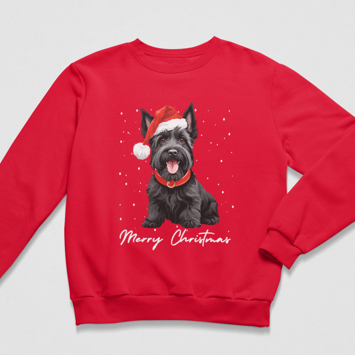 Kids Scottie Dog Christmas Jumper – Scottish Terrier Festive Sweatshirt (3-13 yrs)