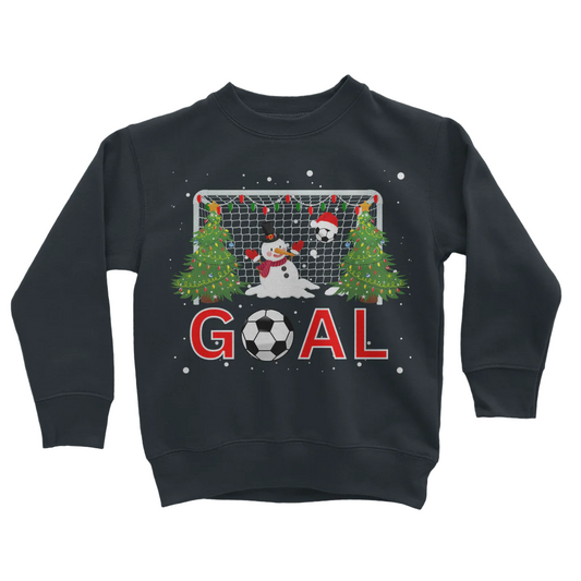 Snowman Goalie - Kids Christmas Sweatshirt | 3 - 13 years