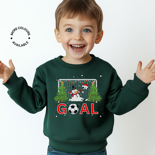 Snowman Goalie - Kids Christmas Sweatshirt | 3 - 13 years