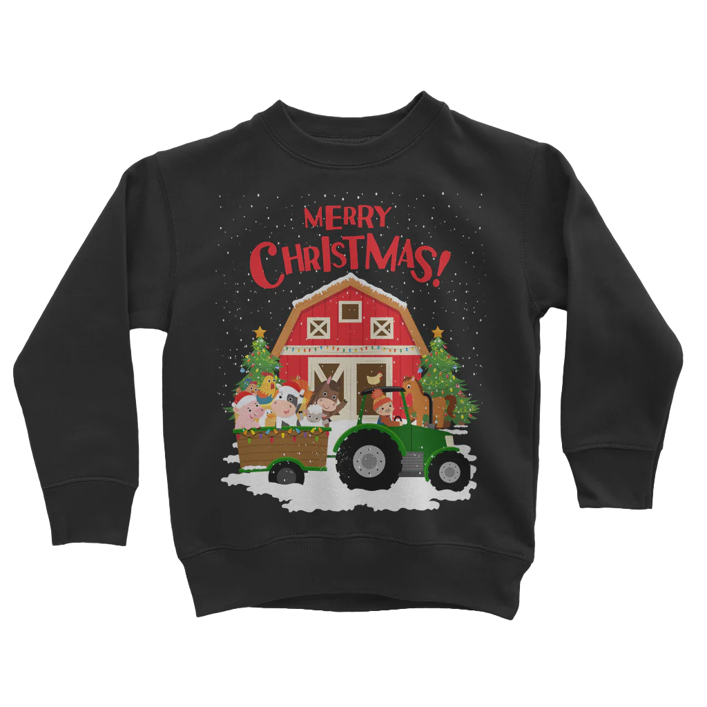 Kids Christmas Farm & Animal Sweatshirt | 3 - 8 years