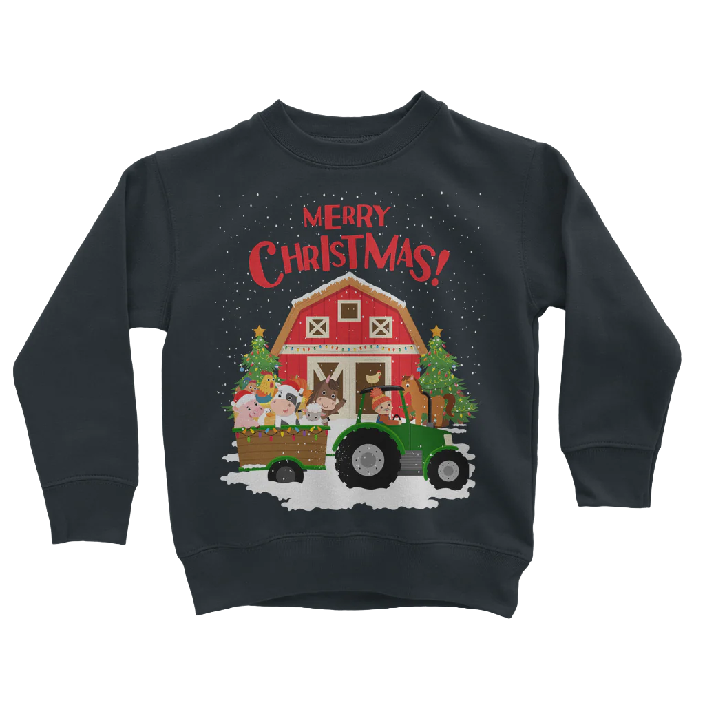 Kids Christmas Farm & Animal Sweatshirt | 3 - 8 years