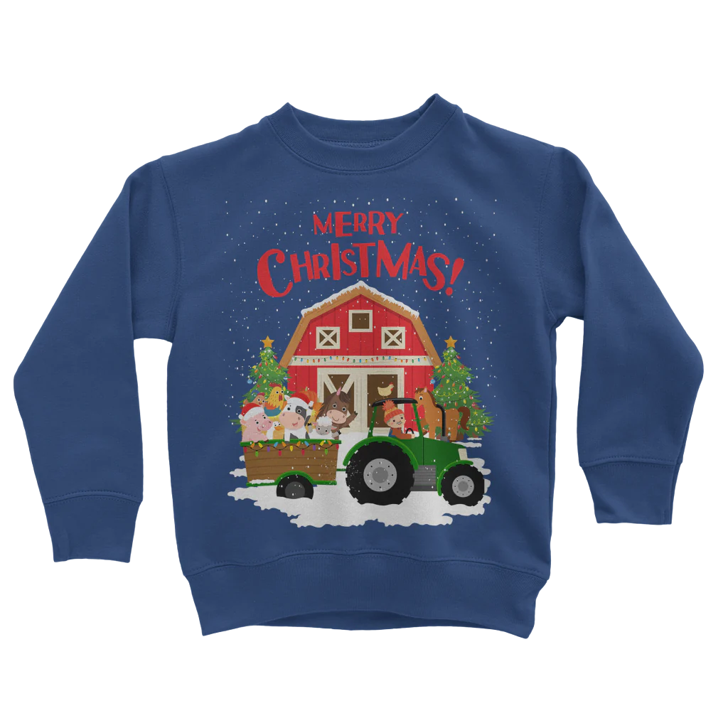 Kids Christmas Farm & Animal Sweatshirt | 3 - 8 years