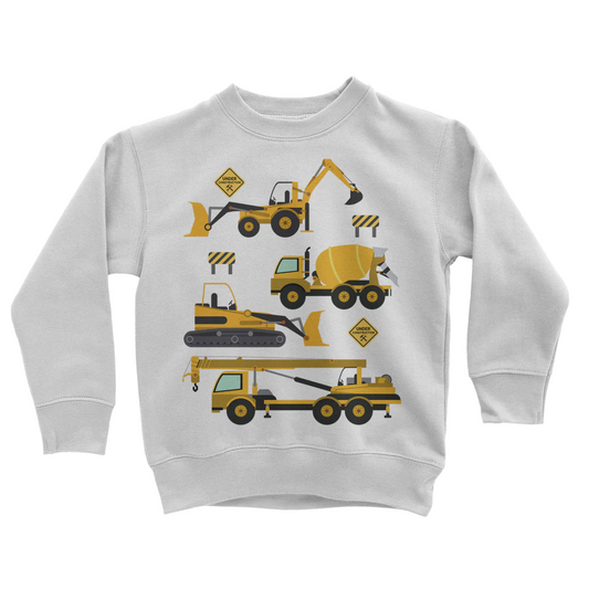 Kids Construction Vehicles Sweatshirt | 3 - 11 years
