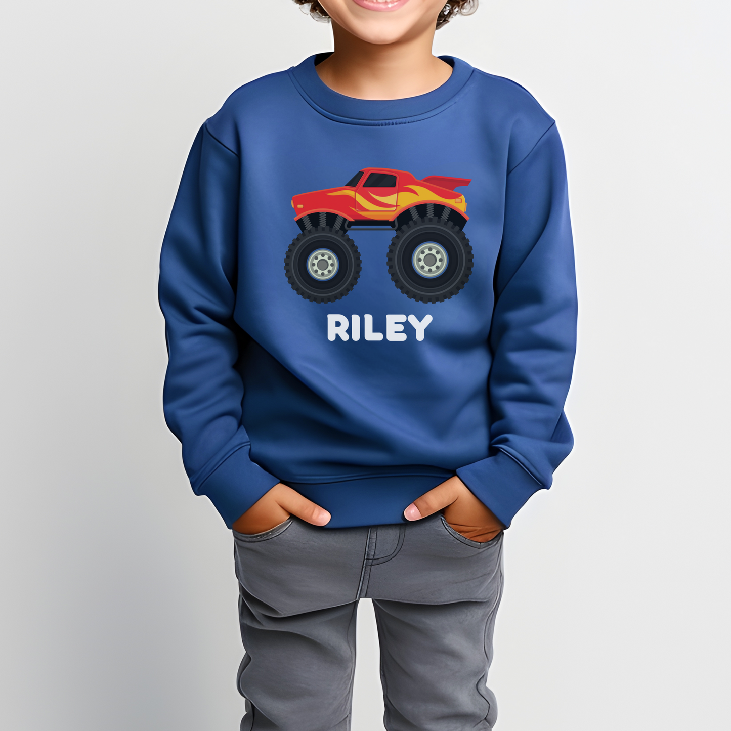 Boys Monster Truck Sweatshirt Jumper | 3 - 13 years