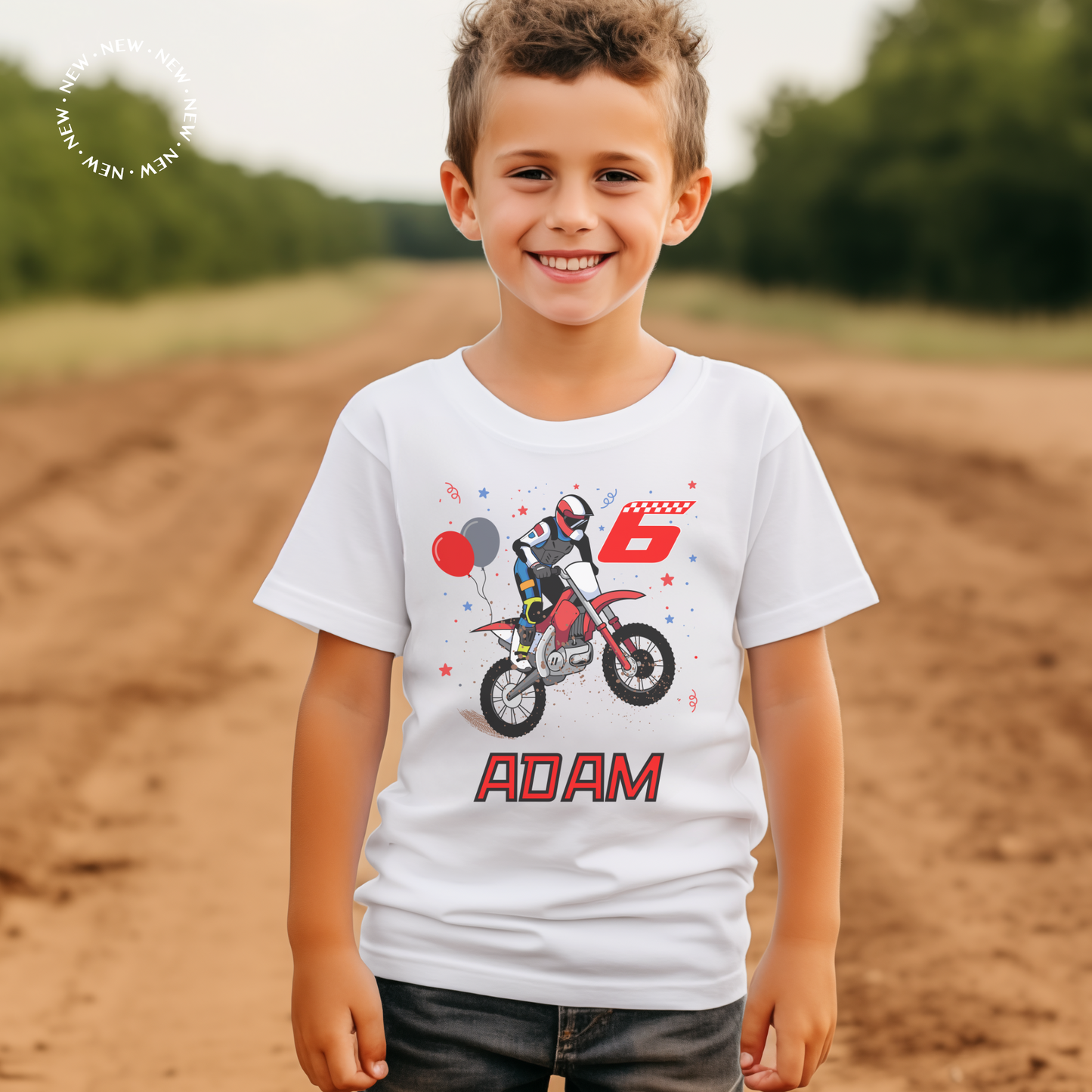 Kids Birthday Dirt Bike/Motocross T-shirt | 3 - 9 years